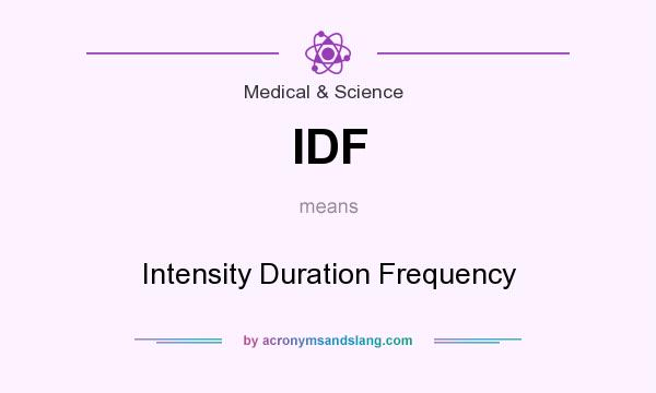 What does IDF mean? It stands for Intensity Duration Frequency
