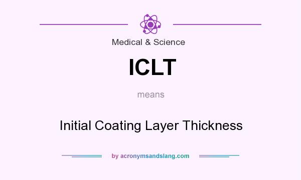 What does ICLT mean? It stands for Initial Coating Layer Thickness