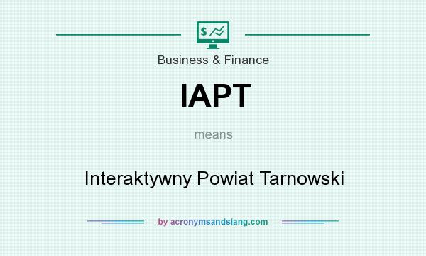 What does IAPT mean? It stands for Interaktywny Powiat Tarnowski