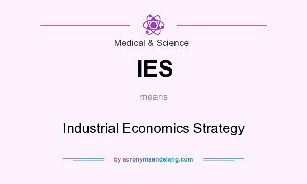 What does IES mean? It stands for Industrial Economics Strategy