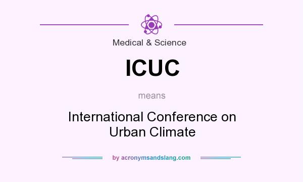 What does ICUC mean? It stands for International Conference on Urban Climate
