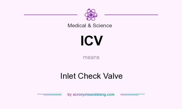 What does ICV mean? It stands for Inlet Check Valve