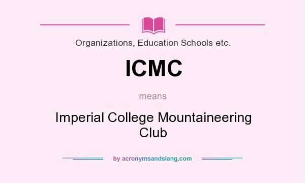 What does ICMC mean? It stands for Imperial College Mountaineering Club