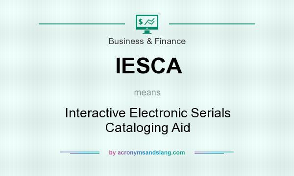 What does IESCA mean? It stands for Interactive Electronic Serials Cataloging Aid