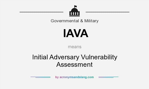 What does IAVA mean? It stands for Initial Adversary Vulnerability Assessment
