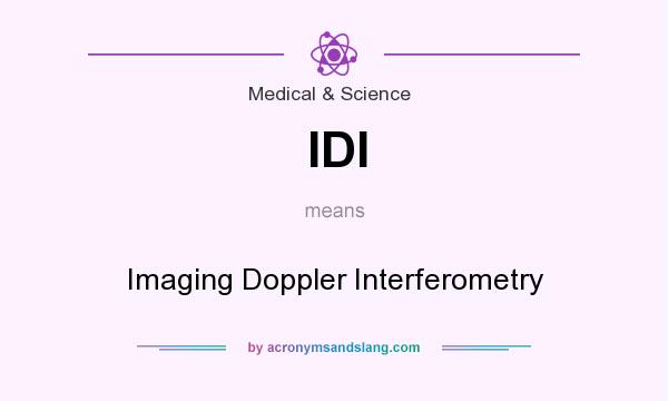 What does IDI mean? It stands for Imaging Doppler Interferometry