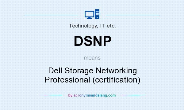 What does DSNP mean? It stands for Dell Storage Networking Professional (certification)