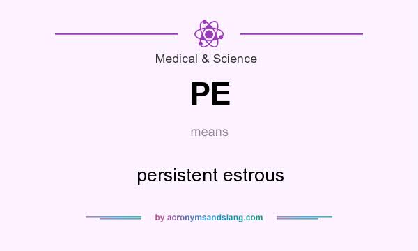 What does PE mean? It stands for persistent estrous