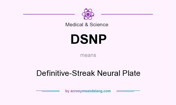 What does DSNP mean? It stands for Definitive-Streak Neural Plate