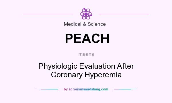 What does PEACH mean? It stands for Physiologic Evaluation After Coronary Hyperemia