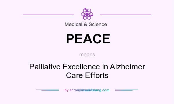 What does PEACE mean? It stands for Palliative Excellence in Alzheimer Care Efforts