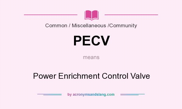 What does PECV mean? It stands for Power Enrichment Control Valve