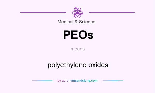 What does PEOs mean? It stands for polyethylene oxides