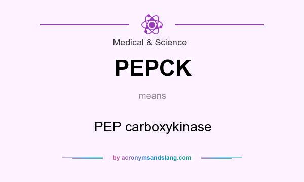 What does PEPCK mean? It stands for PEP carboxykinase