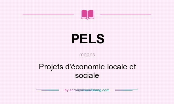 What does PELS mean? It stands for Projets d`économie locale et sociale