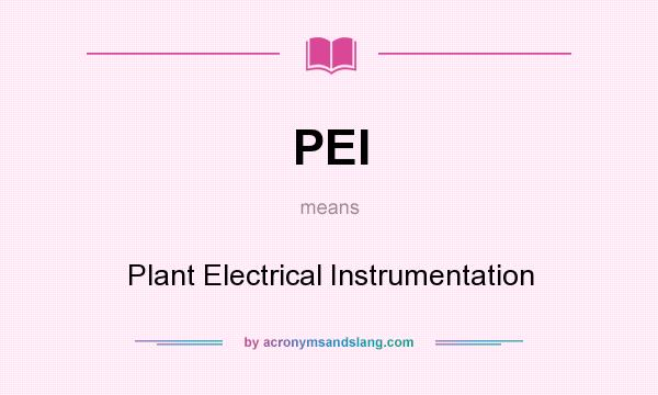 What does PEI mean? It stands for Plant Electrical Instrumentation