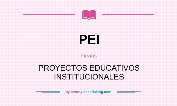 What does PEI mean? It stands for PROYECTOS EDUCATIVOS INSTITUCIONALES