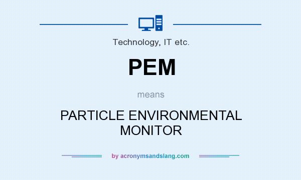 What does PEM mean? It stands for PARTICLE ENVIRONMENTAL MONITOR