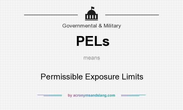 What does PELs mean? It stands for Permissible Exposure Limits