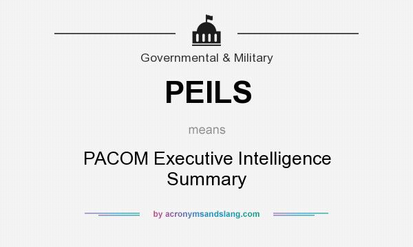 What does PEILS mean? It stands for PACOM Executive Intelligence Summary