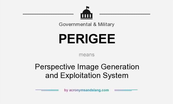 What does PERIGEE mean? It stands for Perspective Image Generation and Exploitation System
