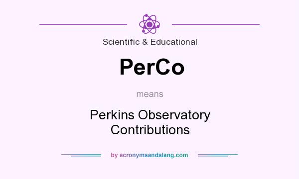 What does PerCo mean? It stands for Perkins Observatory Contributions