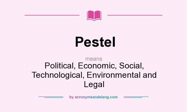 What does Pestel mean? It stands for Political, Economic, Social, Technological, Environmental and Legal