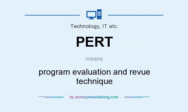 What does PERT mean? It stands for program evaluation and revue technique