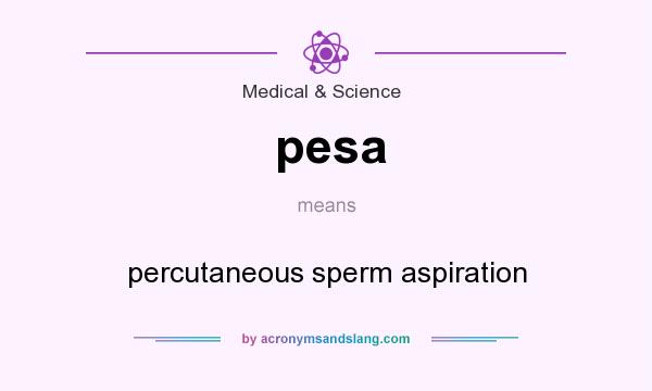 What does pesa mean? It stands for percutaneous sperm aspiration