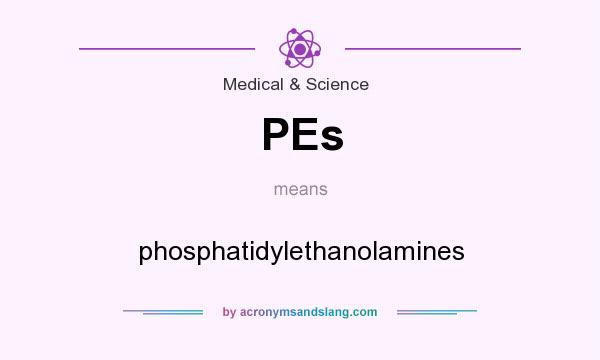 What does PEs mean? It stands for phosphatidylethanolamines