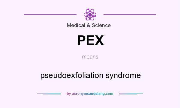 What does PEX mean? It stands for pseudoexfoliation syndrome