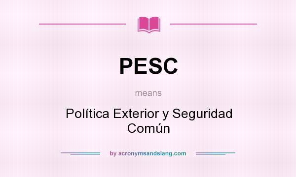 What does PESC mean? It stands for Política Exterior y Seguridad Común