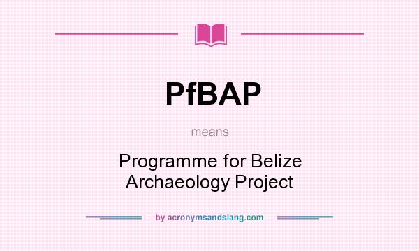 What does PfBAP mean? It stands for Programme for Belize Archaeology Project