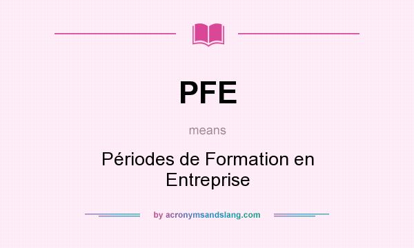 What does PFE mean? It stands for Périodes de Formation en Entreprise