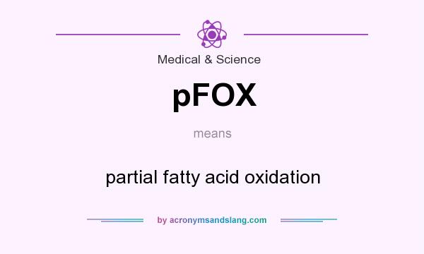 What does pFOX mean? It stands for partial fatty acid oxidation