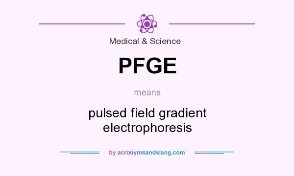 What does PFGE mean? It stands for pulsed field gradient electrophoresis
