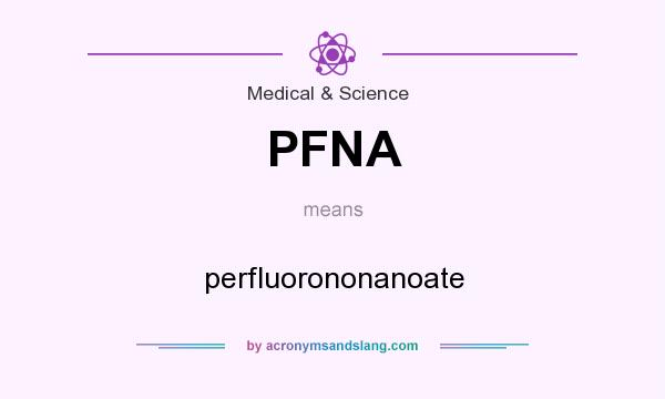 What does PFNA mean? It stands for perfluorononanoate