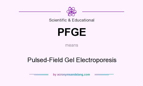 What does PFGE mean? It stands for Pulsed-Field Gel Electroporesis
