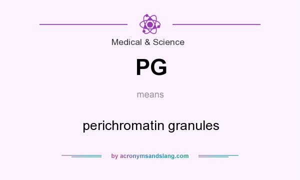 What does PG mean? It stands for perichromatin granules