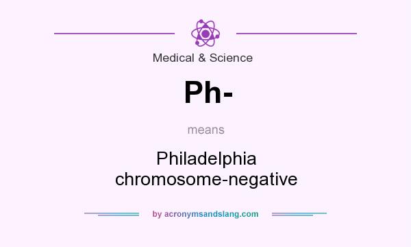 What does Ph- mean? It stands for Philadelphia chromosome-negative