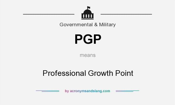 What does PGP mean? It stands for Professional Growth Point