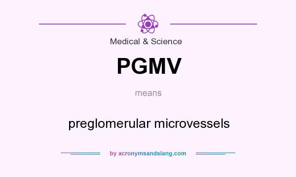 What does PGMV mean? It stands for preglomerular microvessels