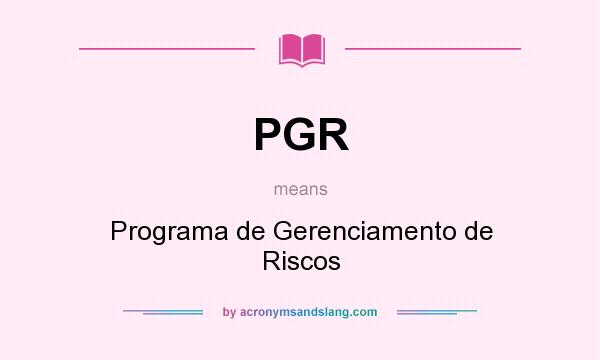 What does PGR mean? It stands for Programa de Gerenciamento de Riscos
