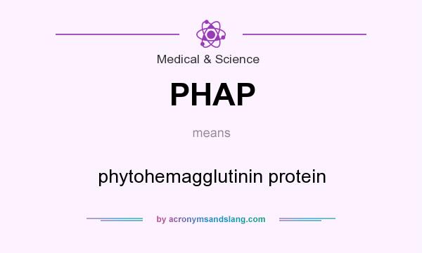 What does PHAP mean? It stands for phytohemagglutinin protein