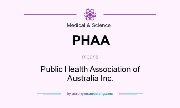What does PHAA mean? It stands for Public Health Association of Australia Inc.