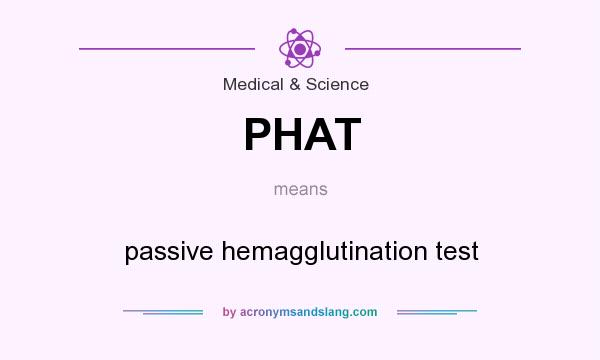 What does PHAT mean? It stands for passive hemagglutination test