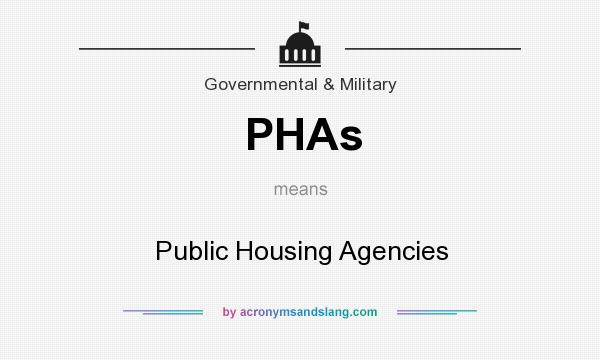 What does PHAs mean? It stands for Public Housing Agencies