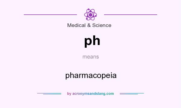 What does ph mean? It stands for pharmacopeia