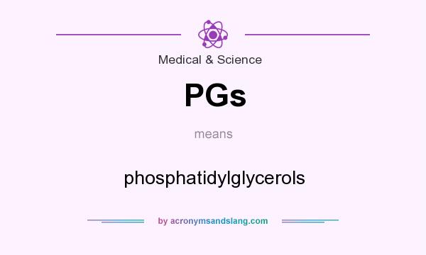 What does PGs mean? It stands for phosphatidylglycerols