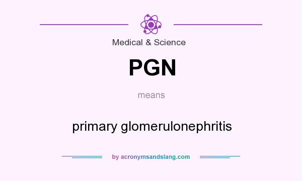 What does PGN mean? It stands for primary glomerulonephritis
